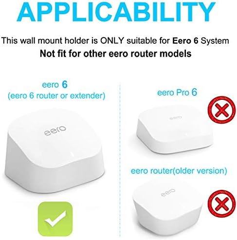 הרכבה על קיר יציאה רק עבור Eero 6 רשת Wi-Fi 6 של Eero 6 [לא מתאימה ל- Eero Pro 6 ו- Eero 6+], ללא חוטים מבולגנים | חיסכון בחלל | בקלות תועבר מחזיק הרכבה על Eero 6 Extender